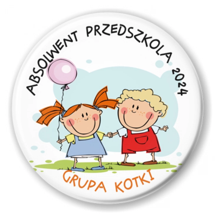 przypinka Absolwent Przedszkola - grupa kotki