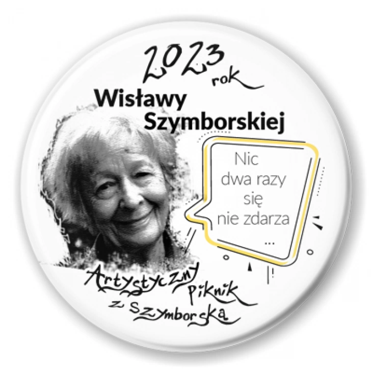 przypinka Artystyczny Piknik z Szymborską