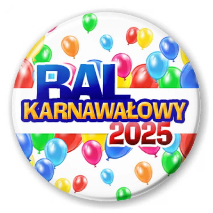 przypinka Bal Karnawałowy w balonach