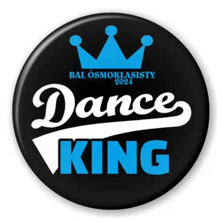 przypinka Bal Osmoklasisty Dance King czarna