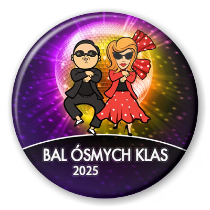 przypinka Bal Ósmych Klas gangnam style