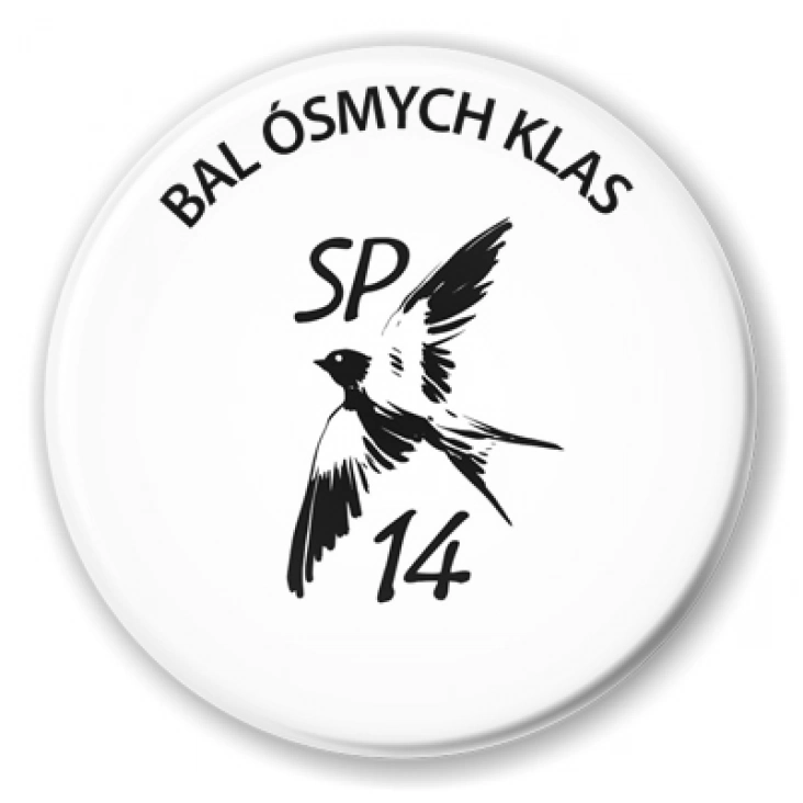 przypinka Bal Ósmych Klas SP 14 Zielona Góra logo