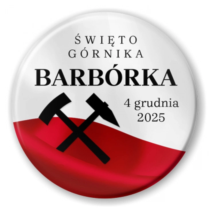 przypinka Barbórka barwy narodowe