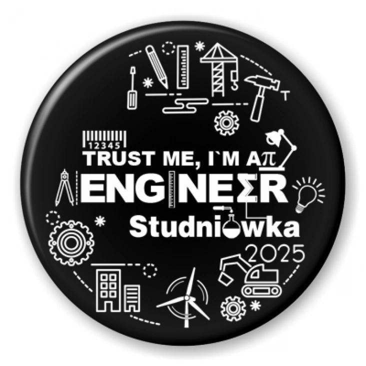 Studniówka czarna trust me I am Enginner