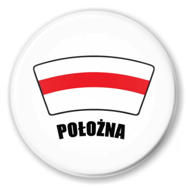 przypinka Czerwony czepek położna