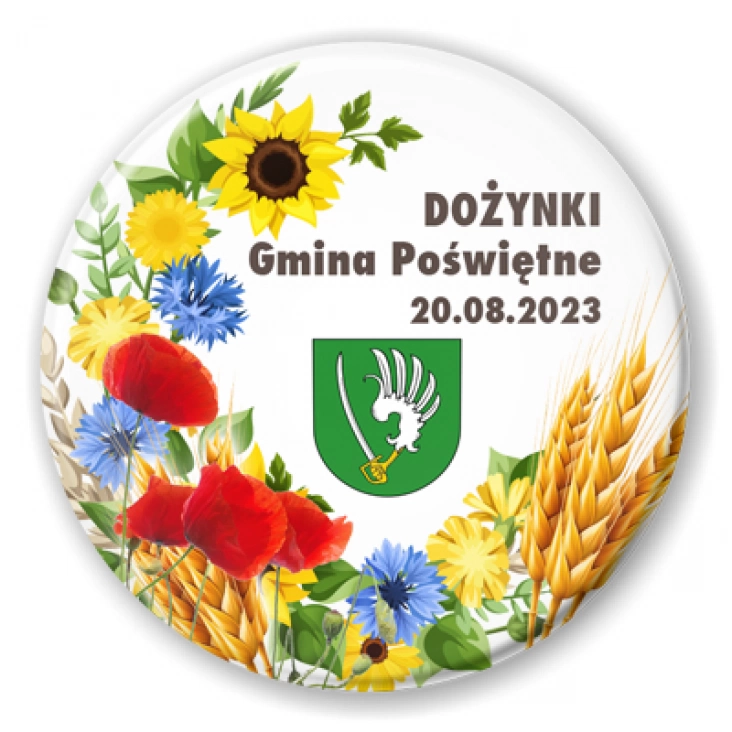 przypinka Dożynki Gmina Poświętne 2023