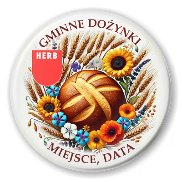 przypinka Dożynki gminne bochen chleba