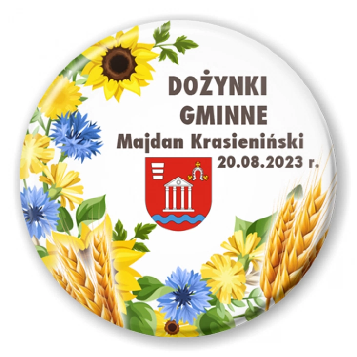 przypinka Dożynki Gminne Majdan Krasieniński 2023