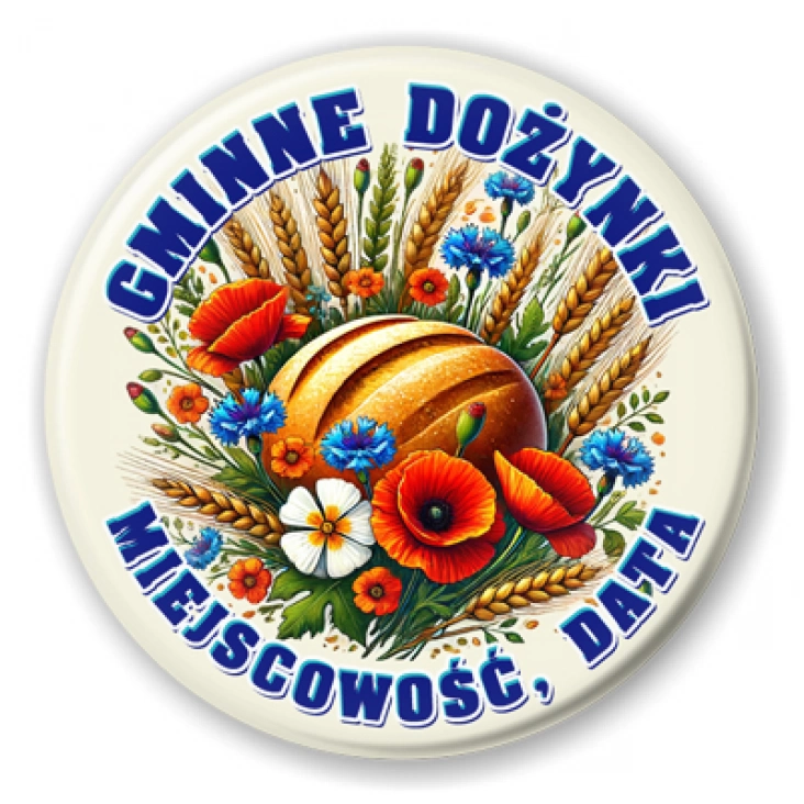 przypinka Dożynki Gminne maki i modraki