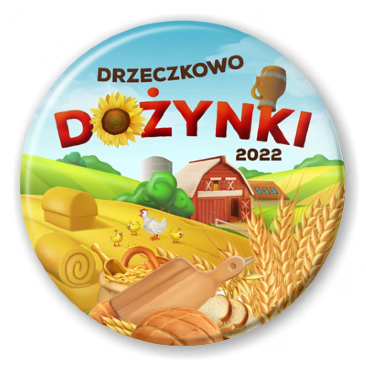 przypinka Dożynki Wiejskie Drzeczkowo 2022