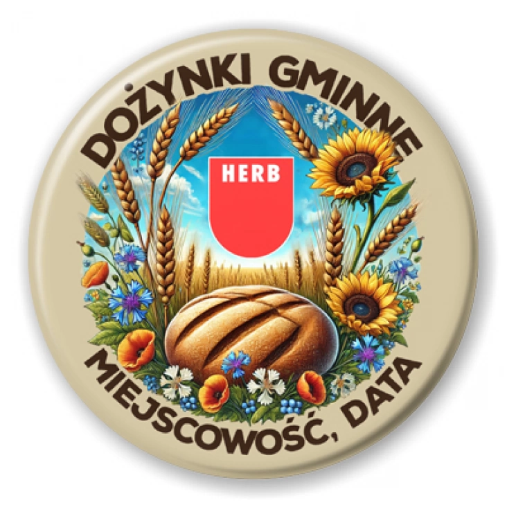 przypinka Dożynki z herbem