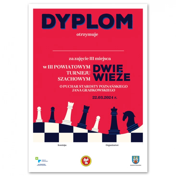 dyplomDyplom za udział w III Turnieju Szachowym Dwie Wieże ZSP Napachanie