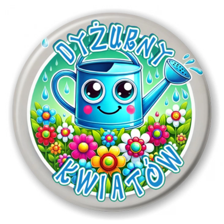 przypinka Dyżurny kwiatów z konewką