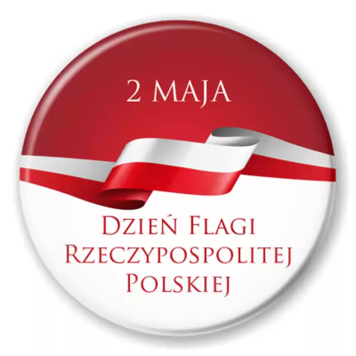 przypinka Dzien Flagi Rzeczypospolitej Polskiej z zawijasem