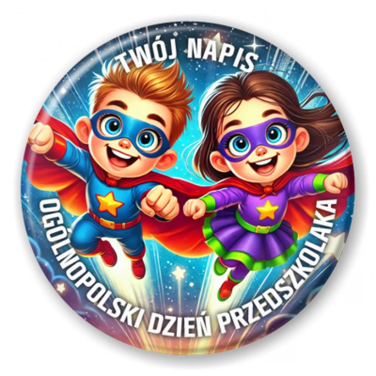 przypinka Dzień Przedszkolaka Superbohater i Superbohaterka