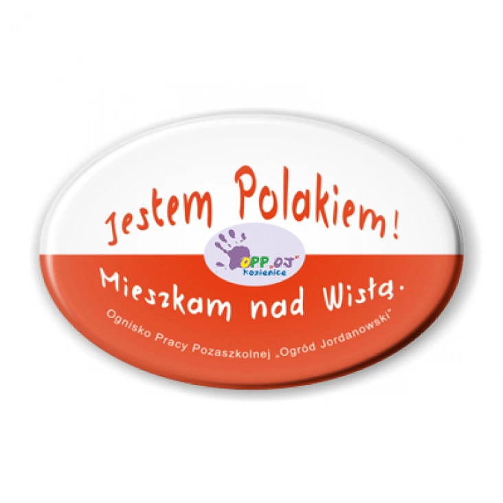 przypinka elipsa Jestem Polakiem!