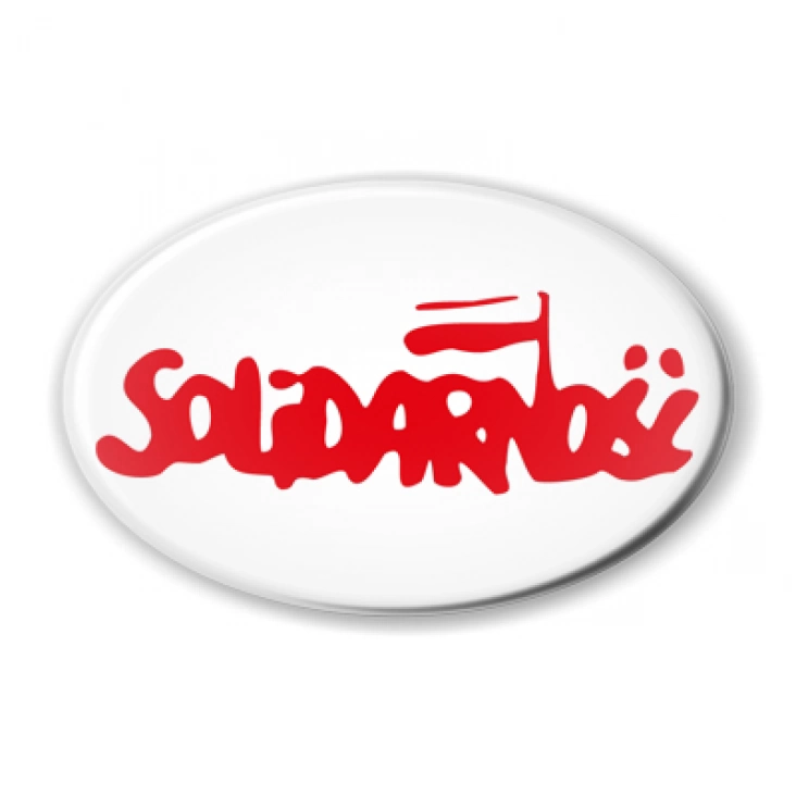 przypinka elipsa Solidarność logo