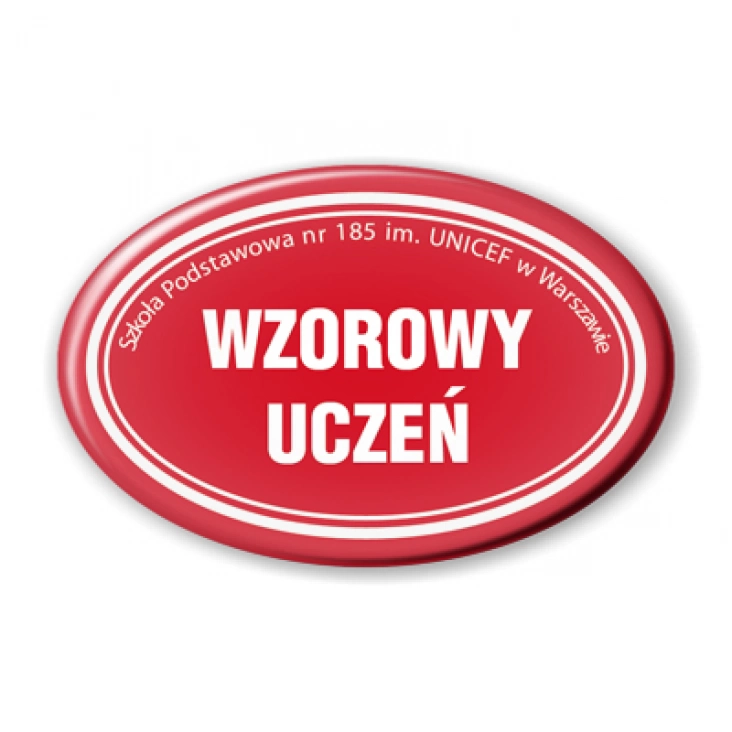 przypinka elipsa Szkoła Podstawowa nr 185 im. UNICEF