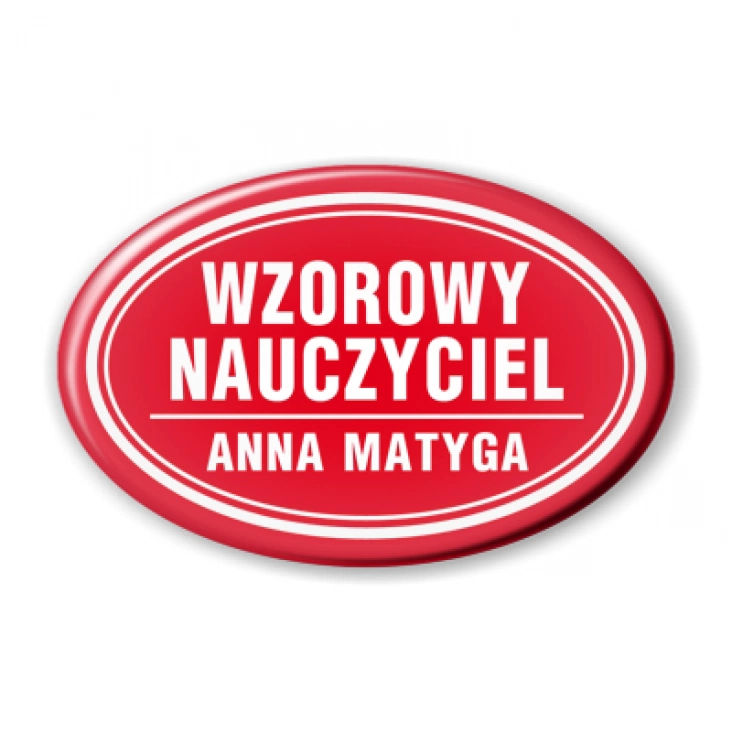 przypinka elipsa Wzorowy nauczyciel