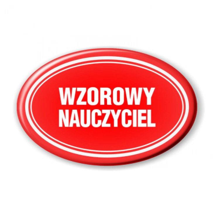 przypinka elipsa Wzorowy nauczyciel owal