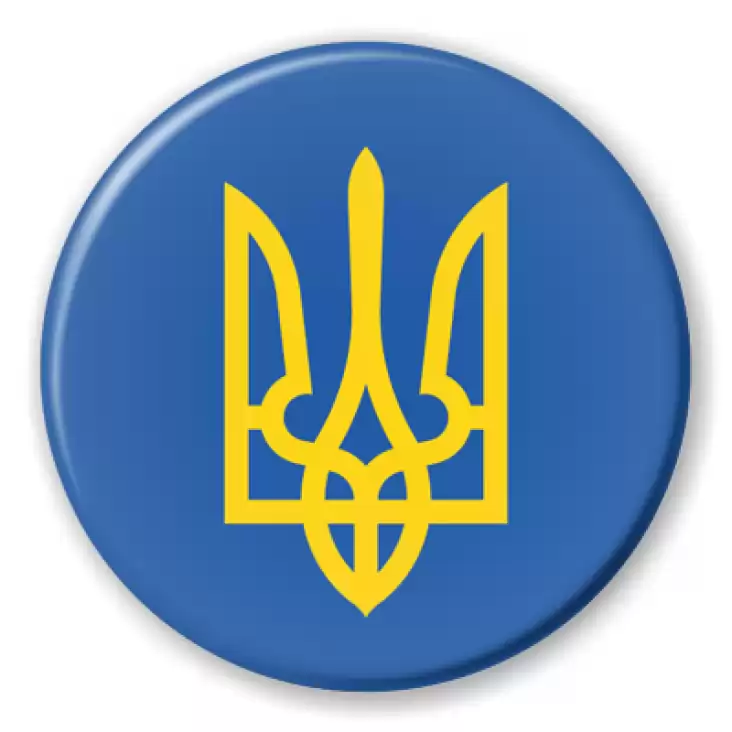 Herb Ukraina na niebieskim tle