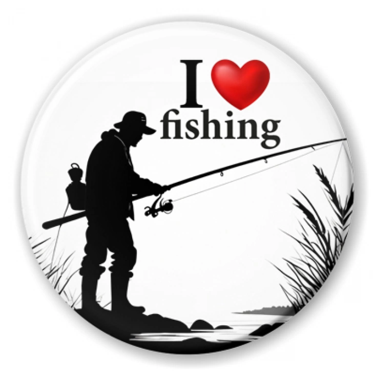 przypinka I love fishing