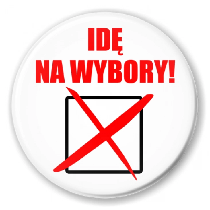 przypinka Idę na wybory rubryka