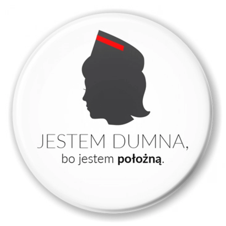 przypinka Jestem dumna bo jestem położną