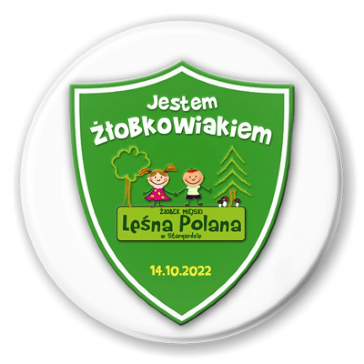 przypinka Jestem Żłobkowiakiem Leśna Polana