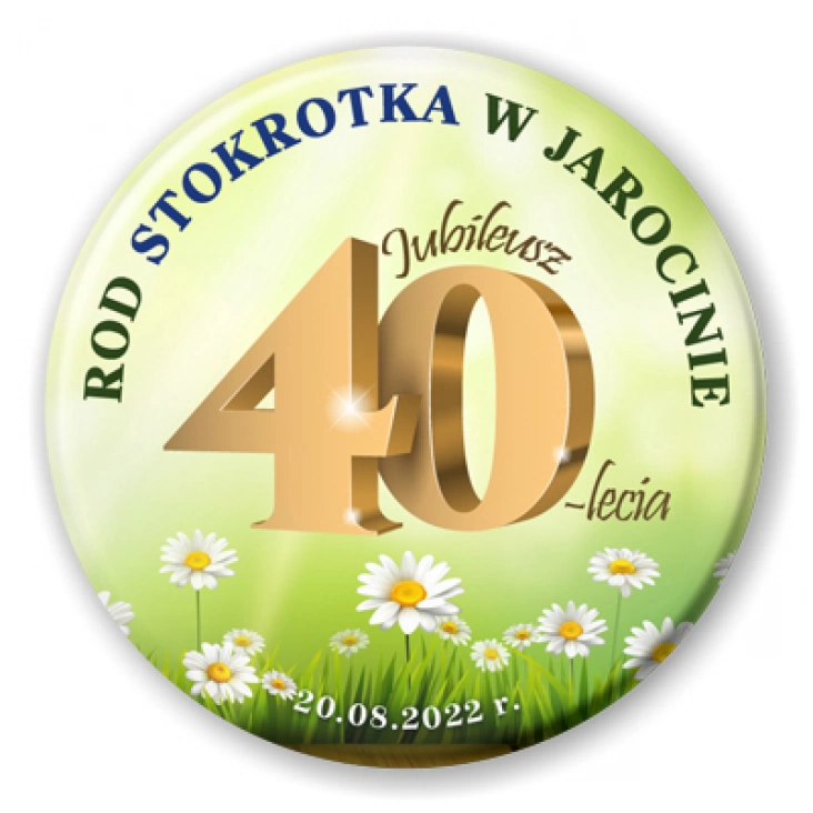 przypinka Jubileusz 40-lecia ROD Stokrotka w Jarocinie