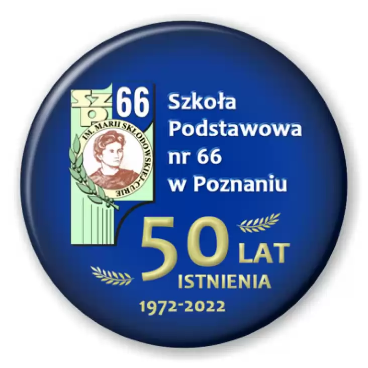 przypinka Jubileusz 50-lecia istnienia SP 66 w Poznaniu