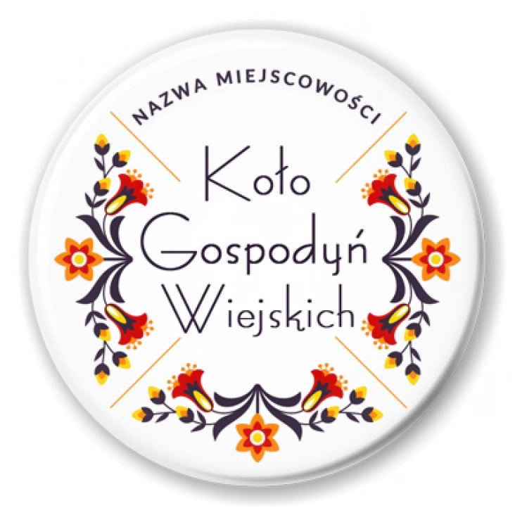 Koło Gospodyń Wiejskich kwiaty żółto-czerwone