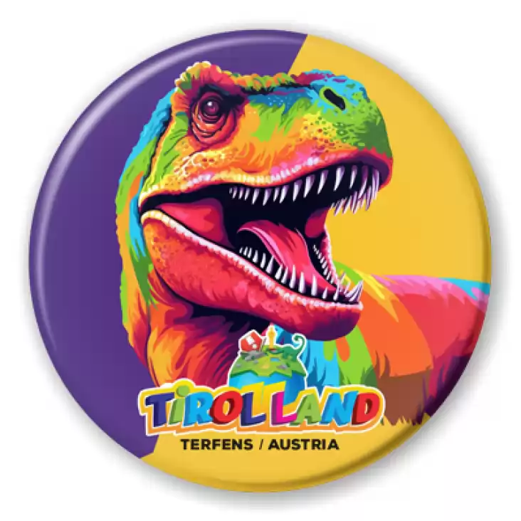 przypinka Kolorowy tyranozaur Tirolland