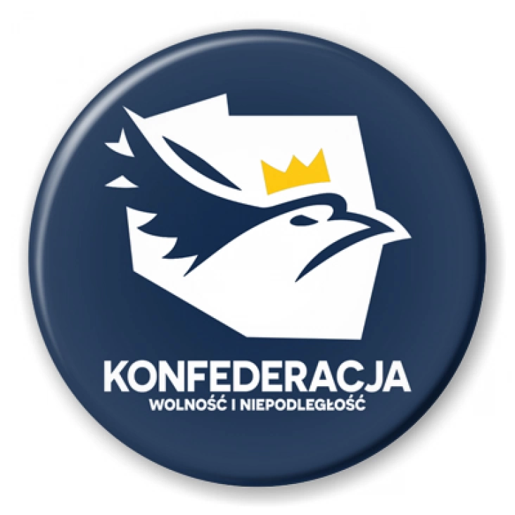 przypinka Konfederacja logo w inwersji