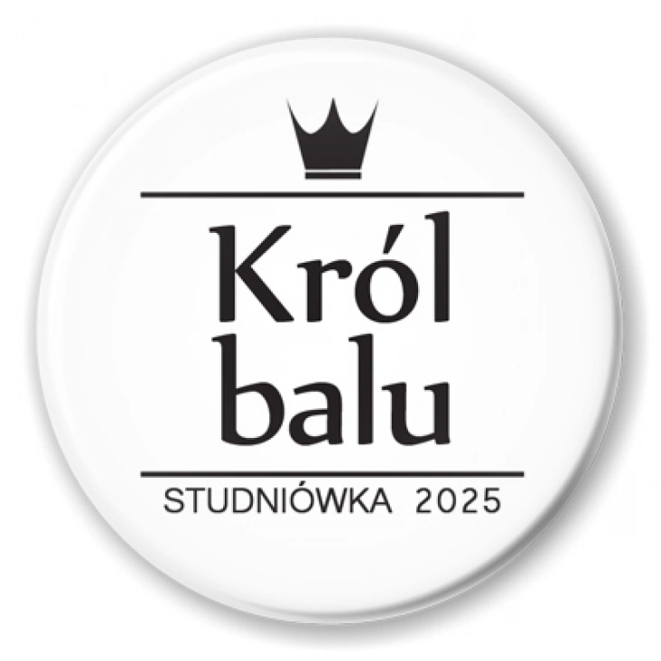 przypinka Król balu z koroną