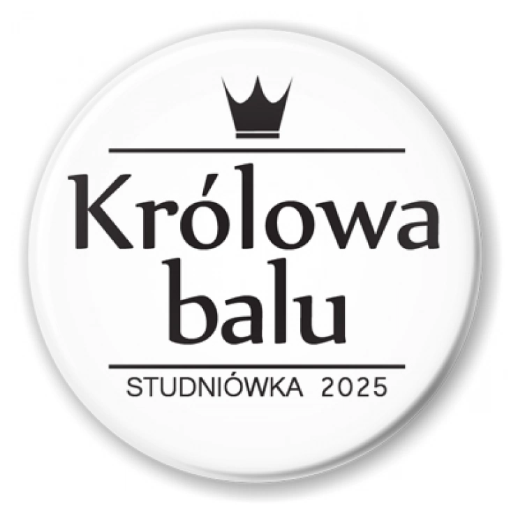 przypinka Królowa balu na studniówkę