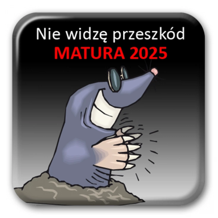 przypinka kwadrat Matura nie widzę przeszkód