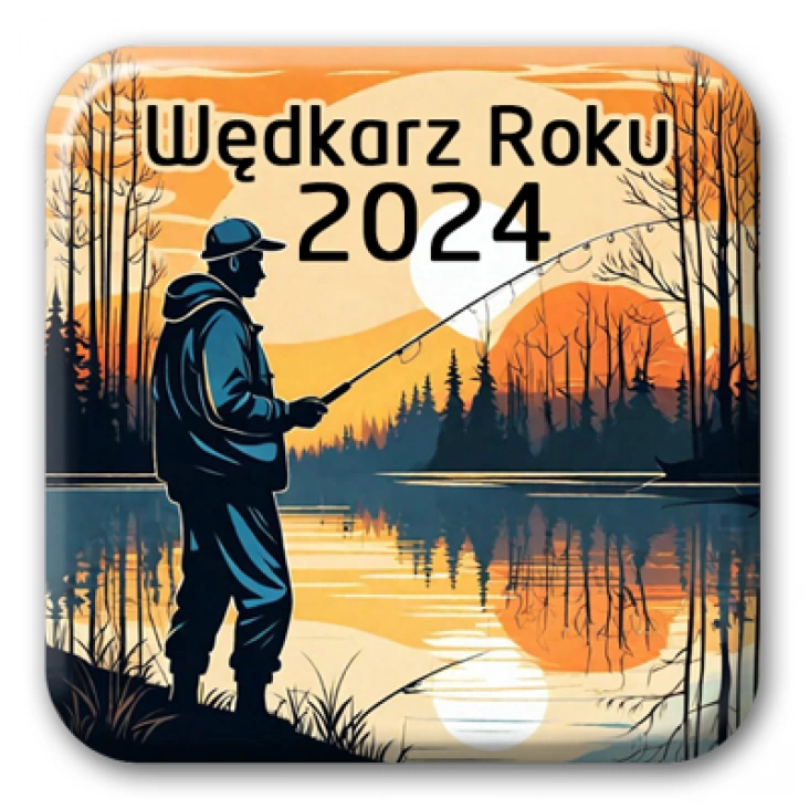 przypinka kwadrat Wędkarz roku