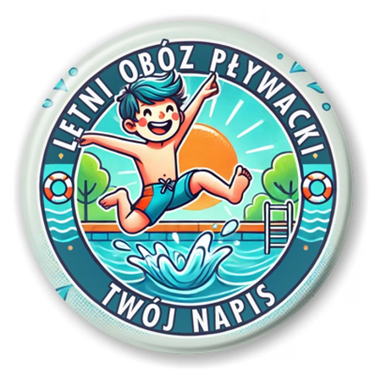 przypinka Letni obóz pływacki