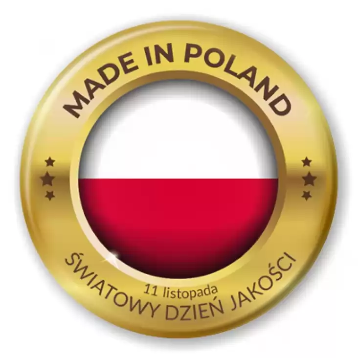 przypinka Made in Poland Światowy Dzień Jakości