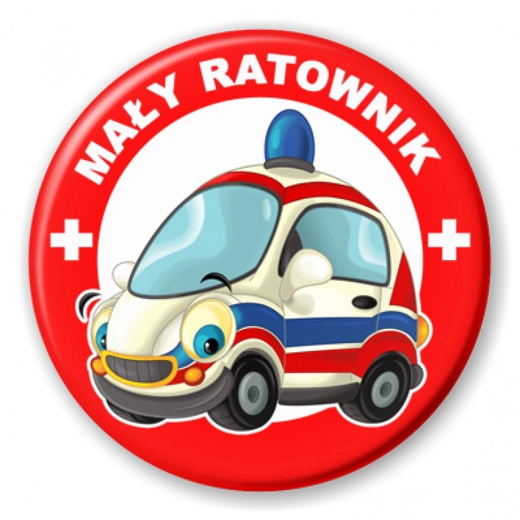 przypinka Mały ratownik z ambulansem