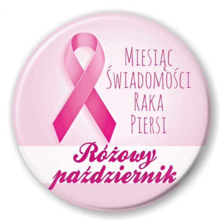 przypinka Miesiąc Świadomości Raka Piersi u Kobiet