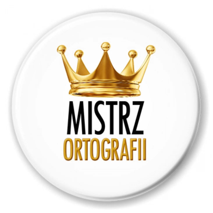 przypinka Mistrz Ortografii w koronie