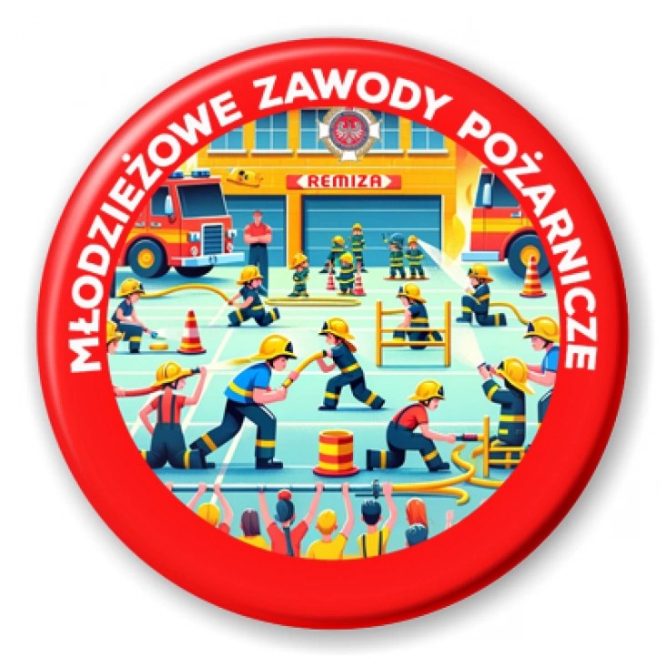 przypinka Młodzieżowe Zawody Pożarnicze