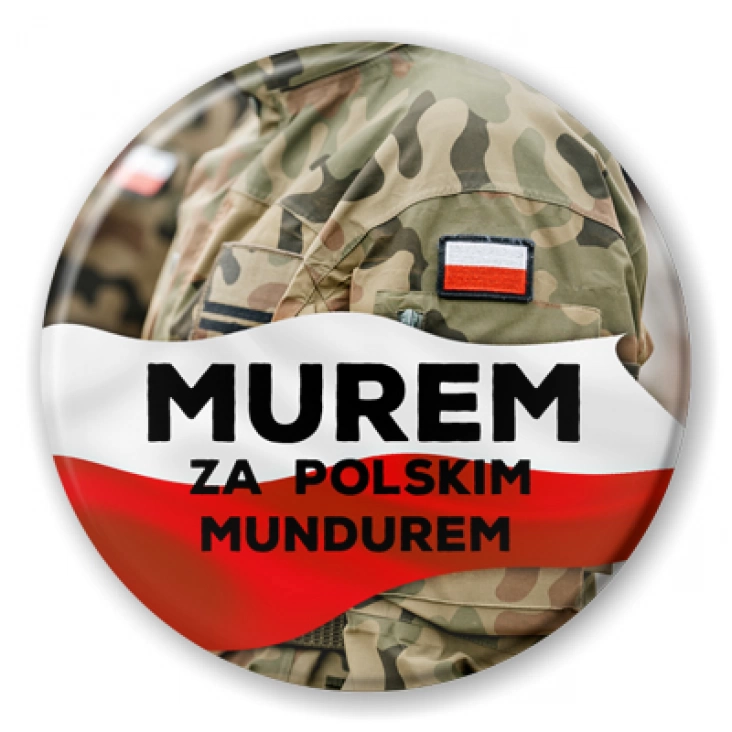 przypinka Murem za polskim mundurem