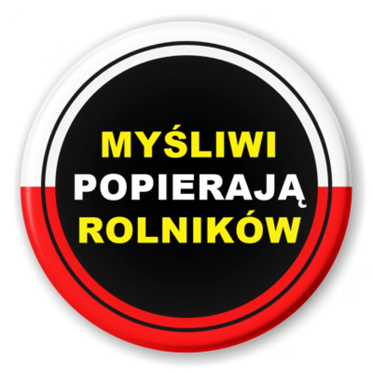 przypinka Myśliwi popierają rolników