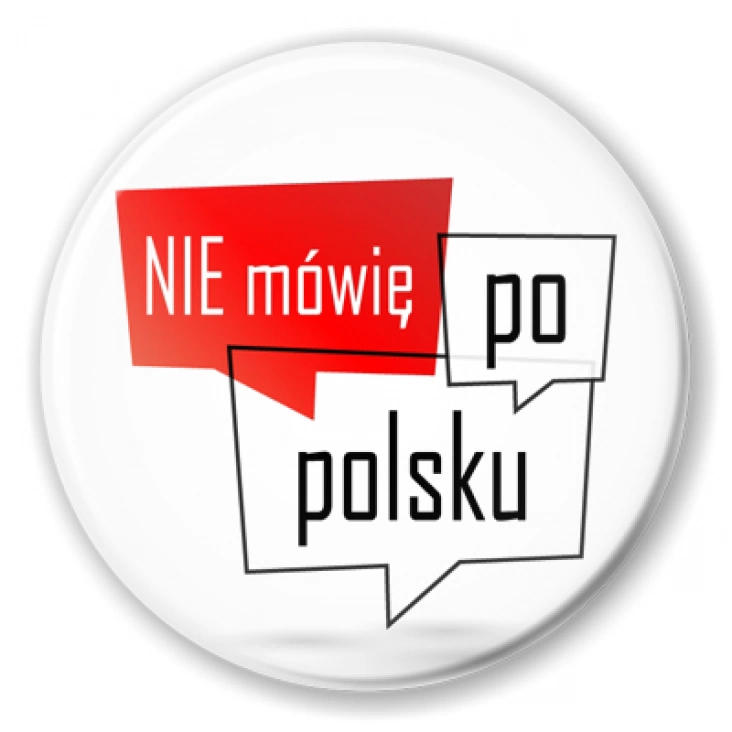 przypinka Nie mówię po polsku