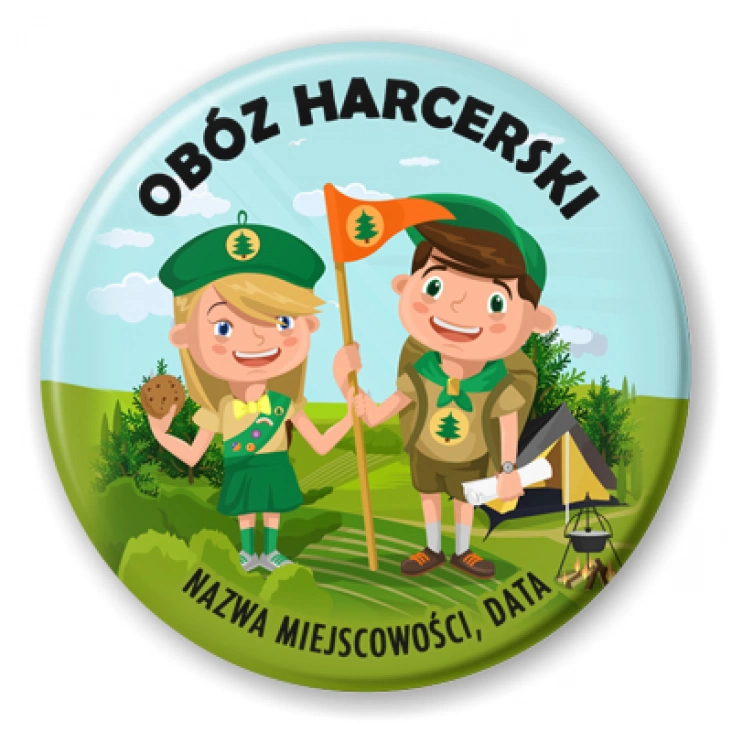 przypinka Obóz harcerski para harcerzy