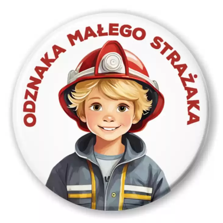 przypinka Odznaka Małego Strażaka chłopiec strażak