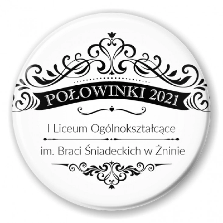 przypinka Połowinki 2021 I LO w Żninie